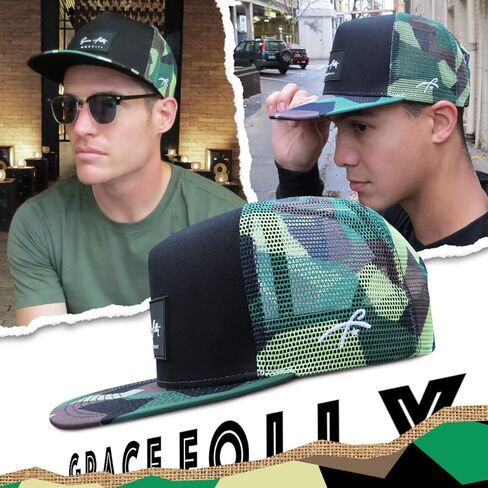 Grace Folly Trucker Hat for Men & Women. Snapback Mesh Caps (One Size, Red & Black) in Kuwait