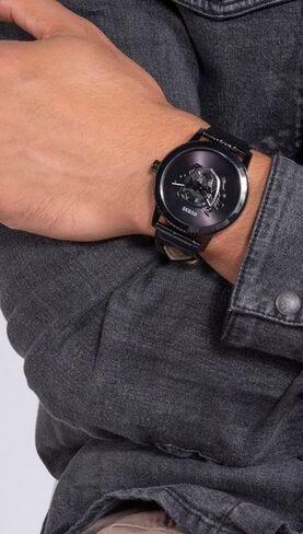 GUESS Men's 44mm Watch - Black Strap Black Dial Black Case in Saudi Arabia
