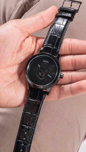 GUESS Men's 44mm Watch - Black Strap Black Dial Black Case in Saudi Arabia