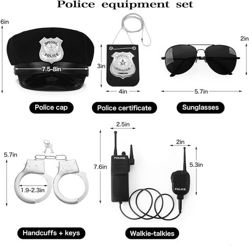 Fleursun Police Costume Accessories Adjustable Cop Hat for Adults and Children Over 6 Years Old Cop Accessories in Kuwait