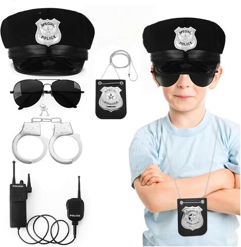 Fleursun Police Costume Accessories Adjustable Cop Hat for Adults and Children Over 6 Years Old Cop Accessories in Kuwait