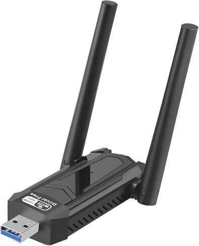 محول USB WiFi للكمبيوتر الشخصي، 1300 ميجابت في الثانية ثنائي النطاق 2.4 جيجا هرتز/400 ميجا بت في الثانية و5.8 جيجا هرتز/867 ميجا بت في الثانية 5dBi هوائي مزدوج عالي الكسب 802.11AC USB 3.0 محول واي فاي لاسلكي يدعم WIN7/8/8.1/10/11/XP/Vista/Mac OS 10.9-10.1 in Kuwait