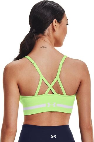 Under Armour Women's Seamless Low Impact Long Sports Bra, (200) Taupe Dusk / / Black, Medium in Saudi Arabia