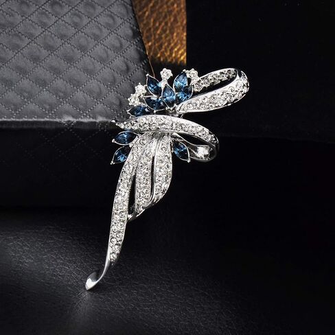 Merdia Fancy Vintage Style Brooches Pin Created Crystals Brooch for Women with Purple Created Crystal in Kuwait