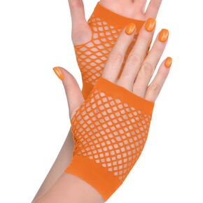 Amscan Fingerless Short Fishnet Glovelettes, One size, Blue in Kuwait