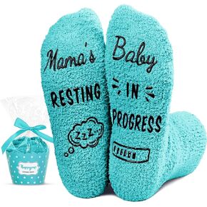 HAPPYPOP Pregnancy Gifts for New Mom Pregnant Mom Gifts for Pregnant Women Mom to Be Gift, Mom Socks Hospital Socks for Labor and Delivery