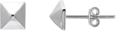 Sterling Silver 5MM Square Spike Studs Black Earrings for Men Women, Hypoallergenic Stylish Punk Earrings Jewelry in Saudi Arabia