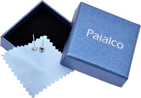 Sterling Silver 5MM Square Spike Studs Black Earrings for Men Women, Hypoallergenic Stylish Punk Earrings Jewelry in Saudi Arabia