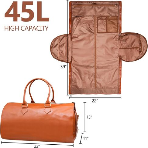 Kalawen Garment Bags for Travel, Superior Oxford Fabric Garment Duffle Bags for Travel Waterproof Men Women, 2 in 1 Hanging Dress Suitcase Suit Travel Bags Black in Saudi Arabia