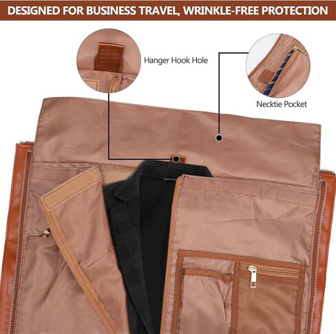 Kalawen Garment Bags for Travel, Superior Oxford Fabric Garment Duffle Bags for Travel Waterproof Men Women, 2 in 1 Hanging Dress Suitcase Suit Travel Bags Black in Saudi Arabia