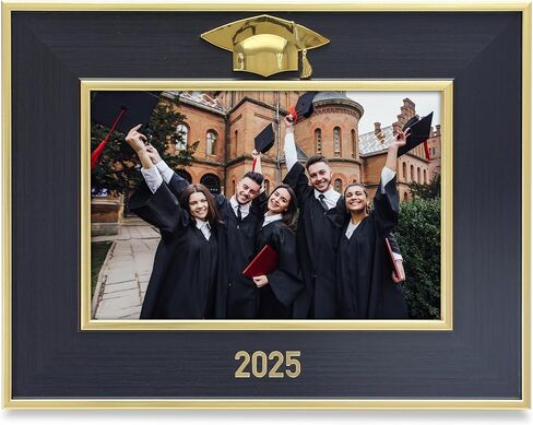 MIMOSA MOMENTS Black Class of 2024 Graduation Picture Frame, Then and Now Double 4x6 Photo Frame in Kuwait