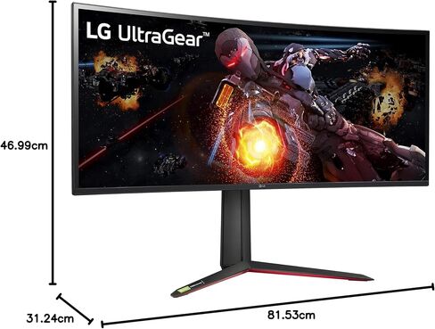 LG 34GN850-B شاشة ألعاب 34 بوصة 21: 9 UltraGear QHD منحنية (3440 × 1440) 1 مللي ثانية نانو IPS للألعاب مع 144 هرتز وتوافق G-SYNC - أسود in Kuwait
