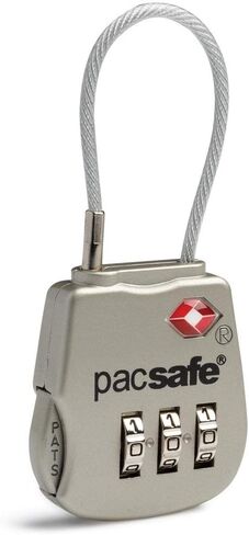 Pacsafe Prosafe 800 TSA Accepted 3-Dial Cable Lock, Silver in Saudi Arabia