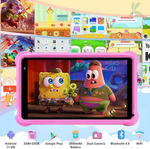 Kids Tablet 7 inch, 4GB RAM 32GB, Kid-Proof Case, Parental Control Blue in Kuwait