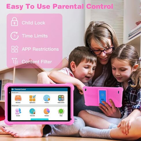 Kids Tablet 7 inch, 4GB RAM 32GB, Kid-Proof Case, Parental Control Blue in Kuwait