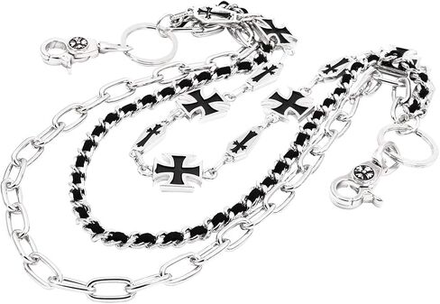 سلسلة محفظة من 3 طبقات من Maltese Cross، سلسلة جينز Biker Punk Key in Saudi Arabia