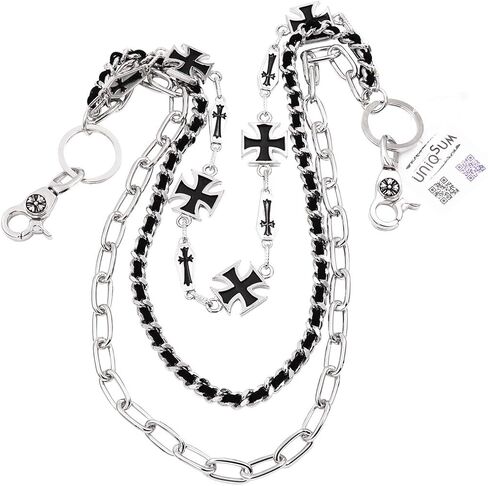 سلسلة محفظة من 3 طبقات من Maltese Cross، سلسلة جينز Biker Punk Key in Saudi Arabia