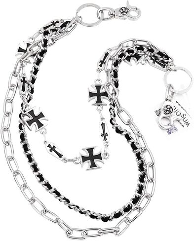 سلسلة محفظة من 3 طبقات من Maltese Cross، سلسلة جينز Biker Punk Key in Saudi Arabia