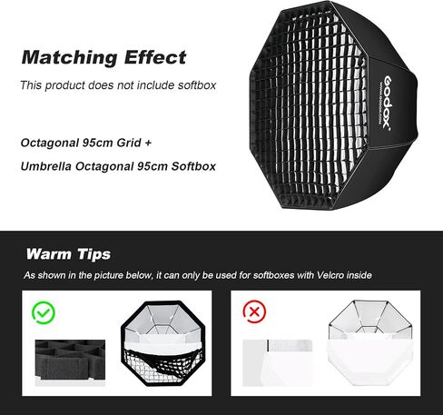 Soonpho Portable Octagon 32"/80cm Only Honeycomb Grid for Godox SB-UE Softbox, Flash Speedlight Umbrella Photo Softbox Reflector (Only 80cm Grid) in Saudi Arabia