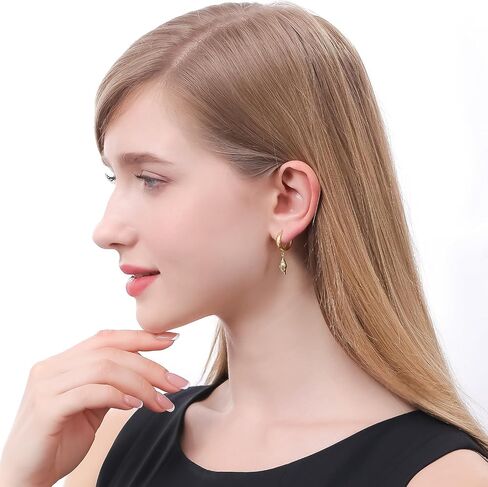 ToHeart Gold Hoop Earrings 14k Real Gold Gold Earrings Dangle Star Dangle Earrings Hypoallergenic Small Gold Hoop Earrings in Saudi Arabia