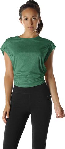 icyzone Open Back Workout Top Shirts - Yoga t-Shirts Activewear Exercise Tops for Women in Kuwait