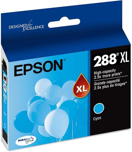 EPSON 288 DURABrite Ultra Ink High Capacity Cyan Cartridge (T288XL220-S) Works with Expression XP-330, XP-430, XP-434, XP-340, XP-440, XP-446 in Saudi Arabia