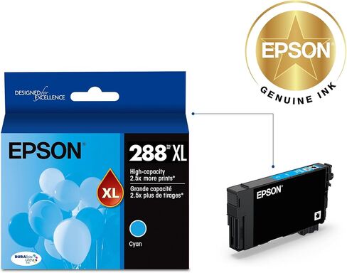 EPSON 288 DURABrite Ultra Ink High Capacity Cyan Cartridge (T288XL220-S) Works with Expression XP-330, XP-430, XP-434, XP-340, XP-440, XP-446 in Saudi Arabia