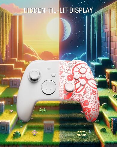 [نمط مضيء] وحدة تحكم Firefly Switch Pro اللاسلكية المتوافقة مع Switch/OLED/Lite، جهاز تحكم عن بعد للوحة ألعاب بلوتوث مع 7 ألوان LED/NFC/مجداف/Turbo - أبيض in Saudi Arabia