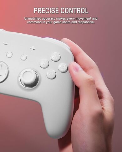 [نمط مضيء] وحدة تحكم Firefly Switch Pro اللاسلكية المتوافقة مع Switch/OLED/Lite، جهاز تحكم عن بعد للوحة ألعاب بلوتوث مع 7 ألوان LED/NFC/مجداف/Turbo - أبيض in Saudi Arabia