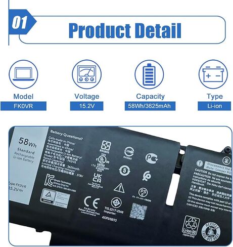 دينتسينج بطارية لابتوب بديلة 48Wh 8858X لديل انسبيرون 14R 4420 5420 5425 15R 4520 5520 7520 17R 4720 5720 لاتيتيود E5420 E5520 E5530 E6420 E6430 E652 0 فوسترو 3460 3560 سلسلة T54FJ M5Y0X N3X1D in Saudi Arabia