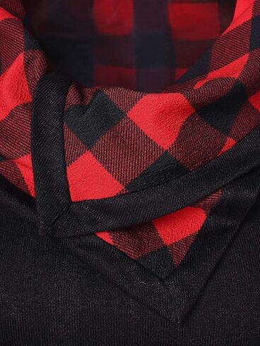 بلوزة نسائية من CHARMMA بأكمام طويلة ورقبة متدلية وحاشية غير متماثلة منقوشة باللون الأبيض، مقاس كبير in Kuwait