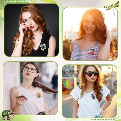 16 Pcs Women Brooch Set Rhinestone Crystal Vintage Spring Animal Insect Plant Pins Brooches Bulk for Women Girls(Nature) in Saudi Arabia