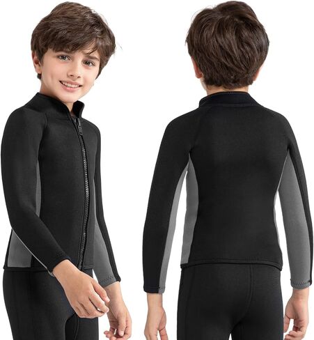 Intboss Kids Wetsuit Top 3mm Wet Suit Jacket for Boys and Girls 3T 4 T Toddlers Wetsuit Jacket 2mm Youth Size 6-14 in Kuwait