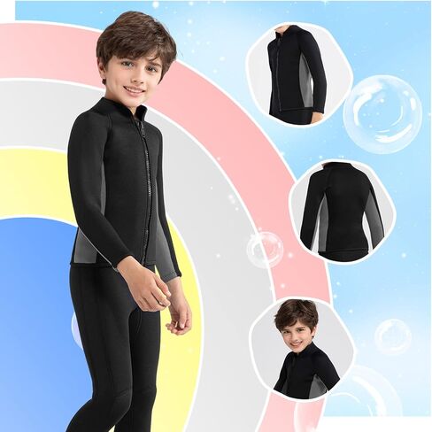 Intboss Kids Wetsuit Top 3mm Wet Suit Jacket for Boys and Girls 3T 4 T Toddlers Wetsuit Jacket 2mm Youth Size 6-14 in Kuwait
