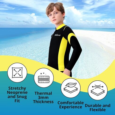 Intboss Kids Wetsuit Top 3mm Wet Suit Jacket for Boys and Girls 3T 4 T Toddlers Wetsuit Jacket 2mm Youth Size 6-14 in Kuwait