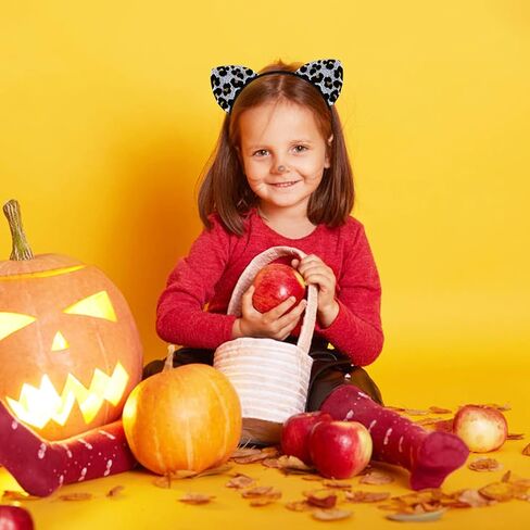 Paezm Leopard Cheetah Ears Headband for Women Girls, Halloween Cosplay Leopard Costume Hair Accessories for Adult Kids in Kuwait