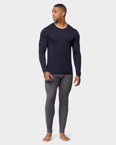 32 Degrees Heat Mens Performance Thermal Baselayer Crewneck Long Sleeve Top, Charcoal Heather, XX-Large in Saudi Arabia