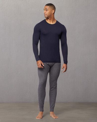 32 Degrees Heat Mens Performance Thermal Baselayer Crewneck Long Sleeve Top, Charcoal Heather, XX-Large in Saudi Arabia