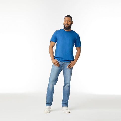 Gildan Softstyle Cotton T-Shirt, Style G64000, Multipack, Heather Indigo (2-Pack) in Saudi Arabia