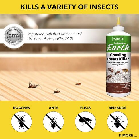 Harris Diatomaceous Earth Crawling Insect Killer, 4lb with Powder Duster Included Inside The Bag in Kuwait