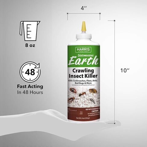 Harris Diatomaceous Earth Crawling Insect Killer, 4lb with Powder Duster Included Inside The Bag in Kuwait