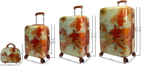 World Traveler Europe (Set of 4-Piece) Spinner Luggage Set with TSA Lock, Brown,Zippered Divider in Saudi Arabia