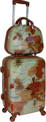 World Traveler Europe (Set of 4-Piece) Spinner Luggage Set with TSA Lock, Brown,Zippered Divider in Saudi Arabia