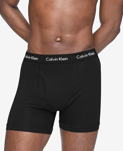 Calvin Klein Men's Cotton Classics 5-Pack Boxer Brief, Atlantic Deep/Cinnabar/Grey Heather/Bel Air Blue/Blueberry, Medium in Saudi Arabia