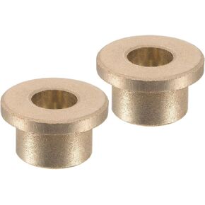 2pcs Flange Sleeve Bearings - [8mm Bore Dia x 12mm OD x 10mm Length x 16mm Flange Diameter x 2mm Flange Thickness] Bushings for Industrial Equipment, Sintered Bronze, Gold Tone in Saudi Arabia