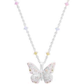 Wanderlust + Co Butterfly Rainbow & Gold Necklace - 14K Real Gold Plated Hypoallergenic Shower-safe Jewelry in Saudi Arabia