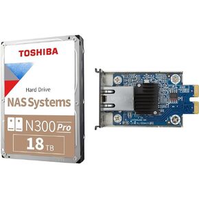 Toshiba N300 PRO 8TB NAS للأعمال كبيرة الحجم (حتى 24 فتحة) محرك أقراص ثابتة داخلي 3.5 بوصة - معدل حمل عمل يصل إلى 300 تيرابايت/سنة CMR SATA 6 جيجابايت/ثانية 7200 دورة في الدقيقة 256 ميجابايت ذاكرة تخزين مؤقت - HDWG480XZSTB
