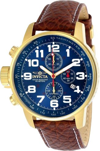 Invicta Men's I-Force Left Handed Quartz Watch with Leather Strap, Brown (Model: 3329) in Saudi Arabia
