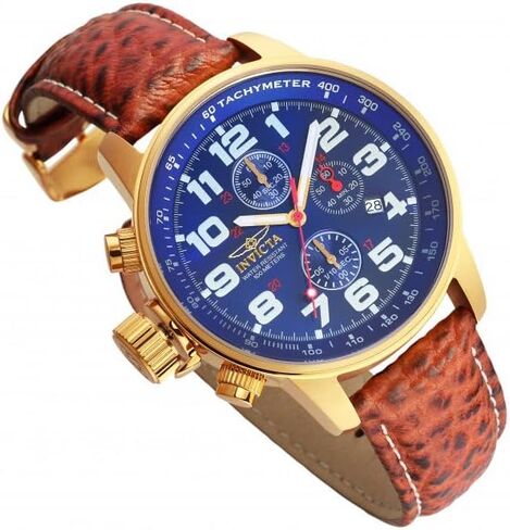 Invicta Men's I-Force Left Handed Quartz Watch with Leather Strap, Brown (Model: 3329) in Saudi Arabia
