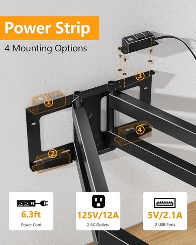 FORGING MOUNT Long Arm TV Mount, Full Motion Wall Mount Bracket with 43 inch Extension Articulating Arm TV Wall Mount, Fits 42 to 86 Inch Flat/Curve TVs, Holds up to 110 lbs,VESA 800x400mm Compatible in Saudi Arabia